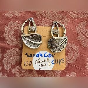 Silver Leaf Clip-On Earrings